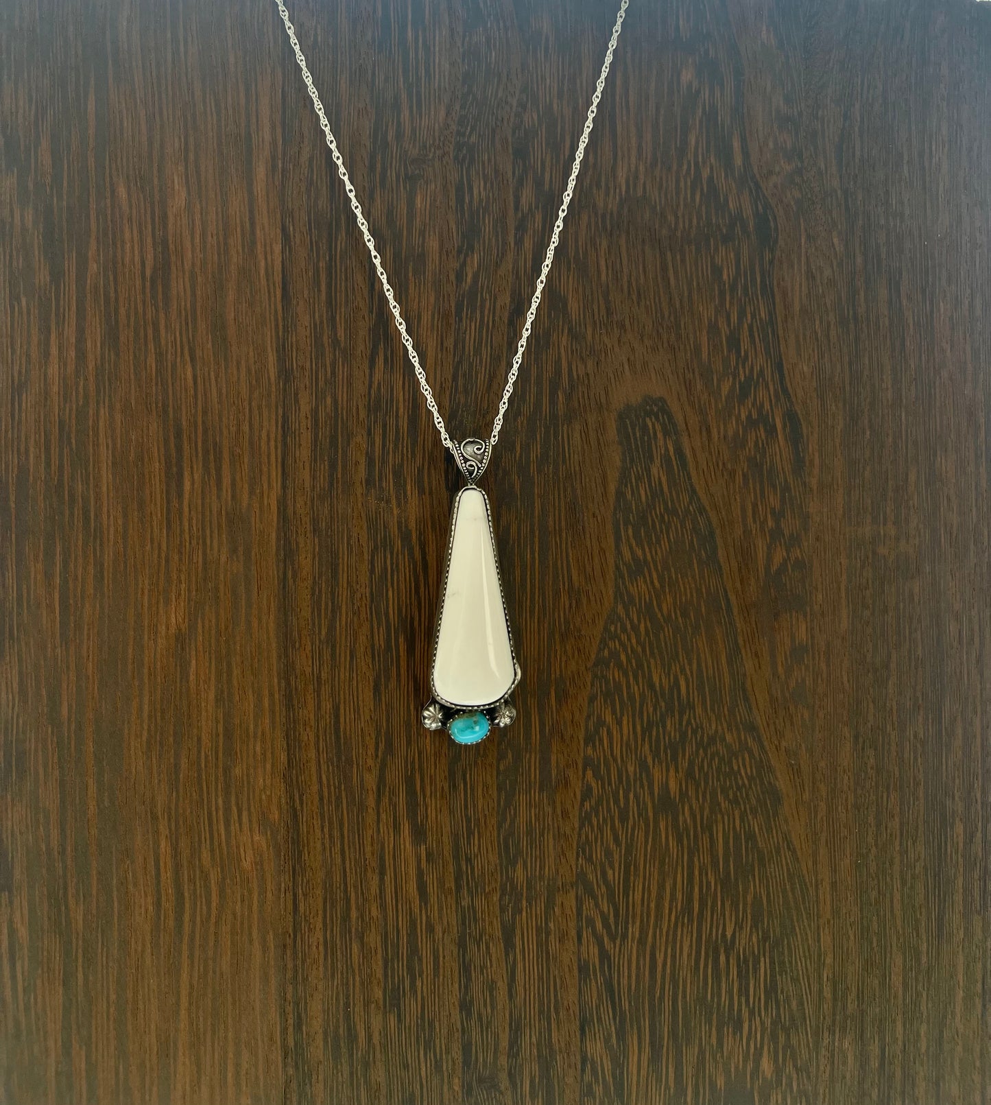 White Buffalo + Kingman Turquoise Necklace