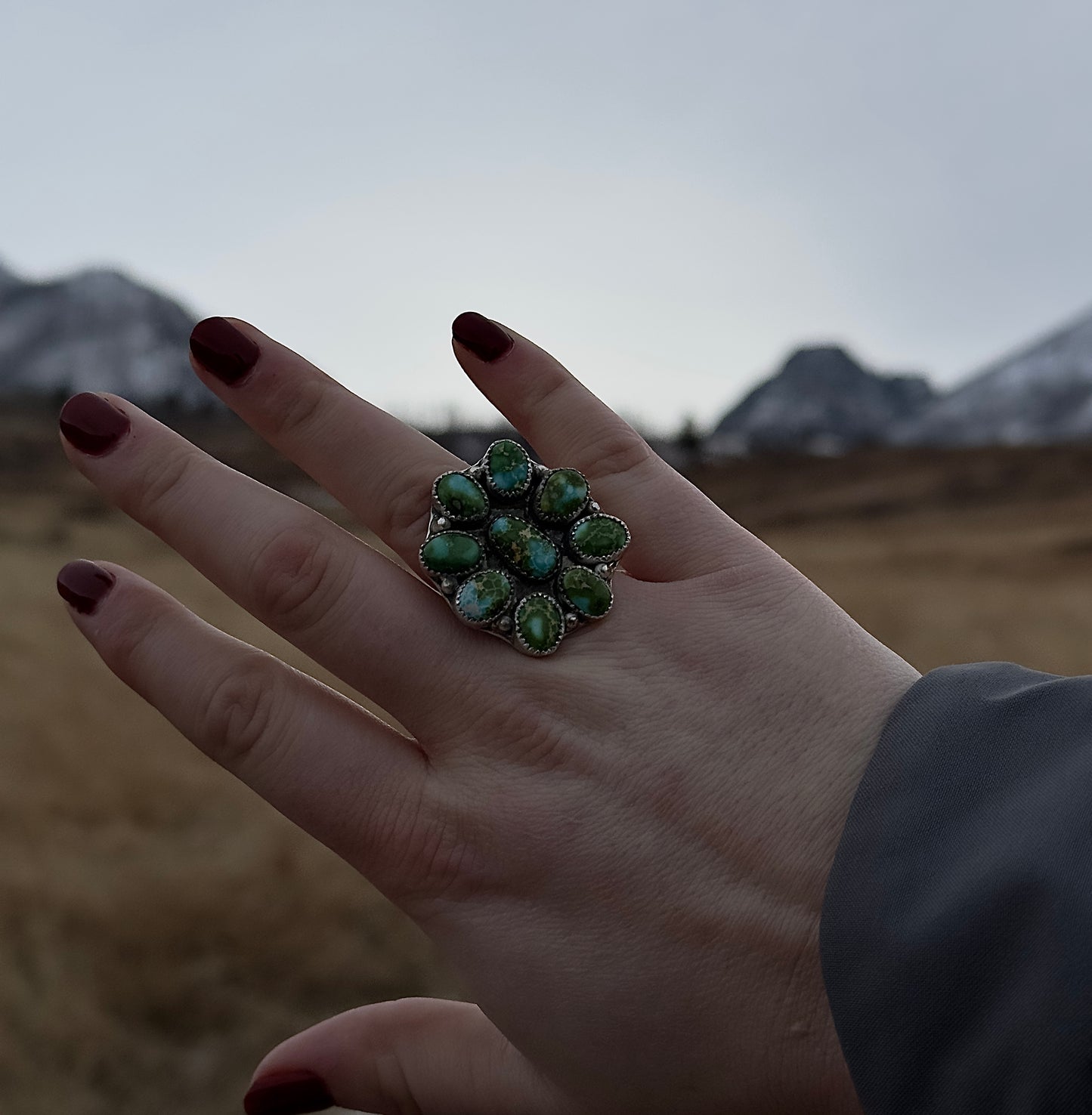 Sonoran Mountain Turquoise Cluster Ring