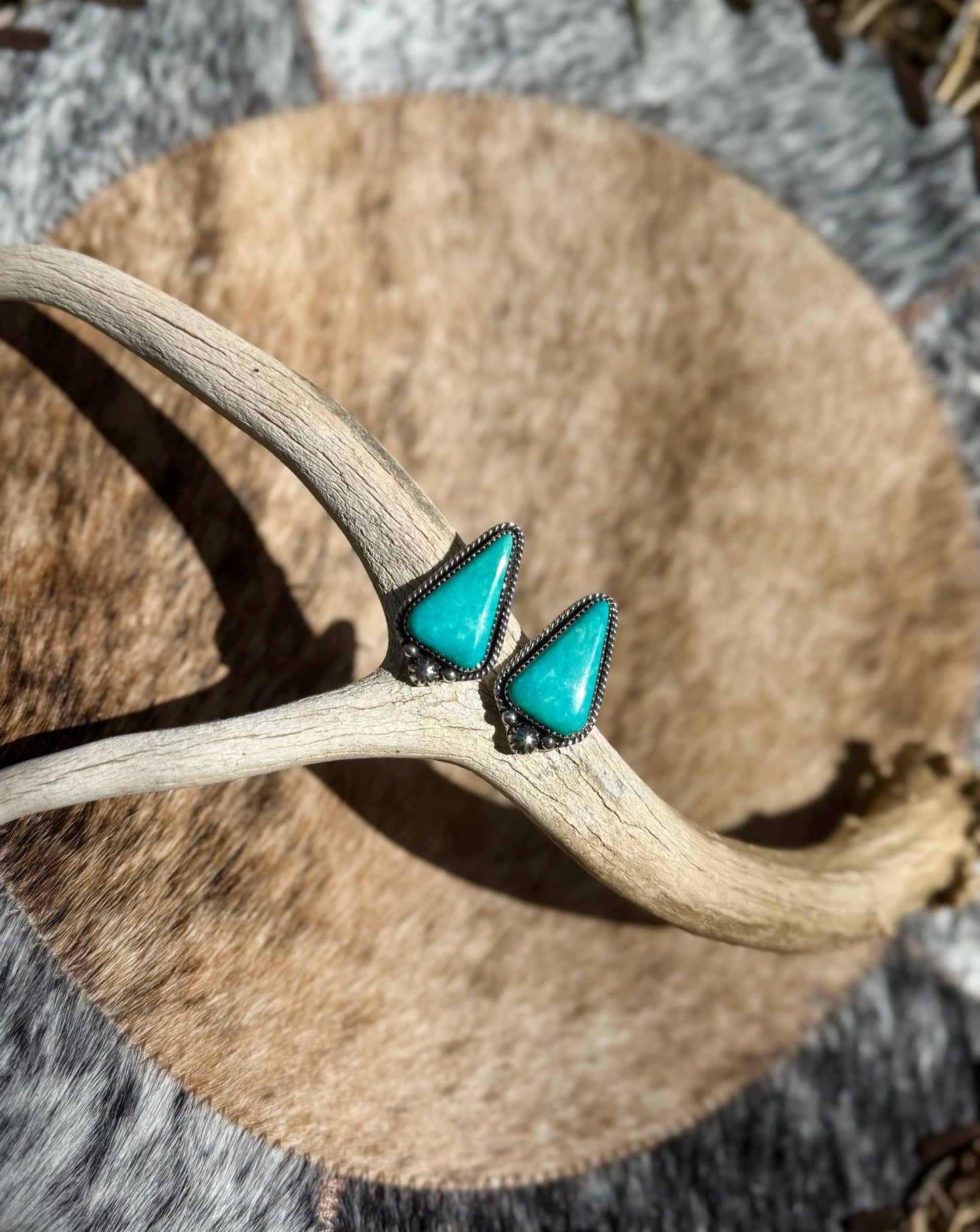 Royston Turquoise Triangle Earrings