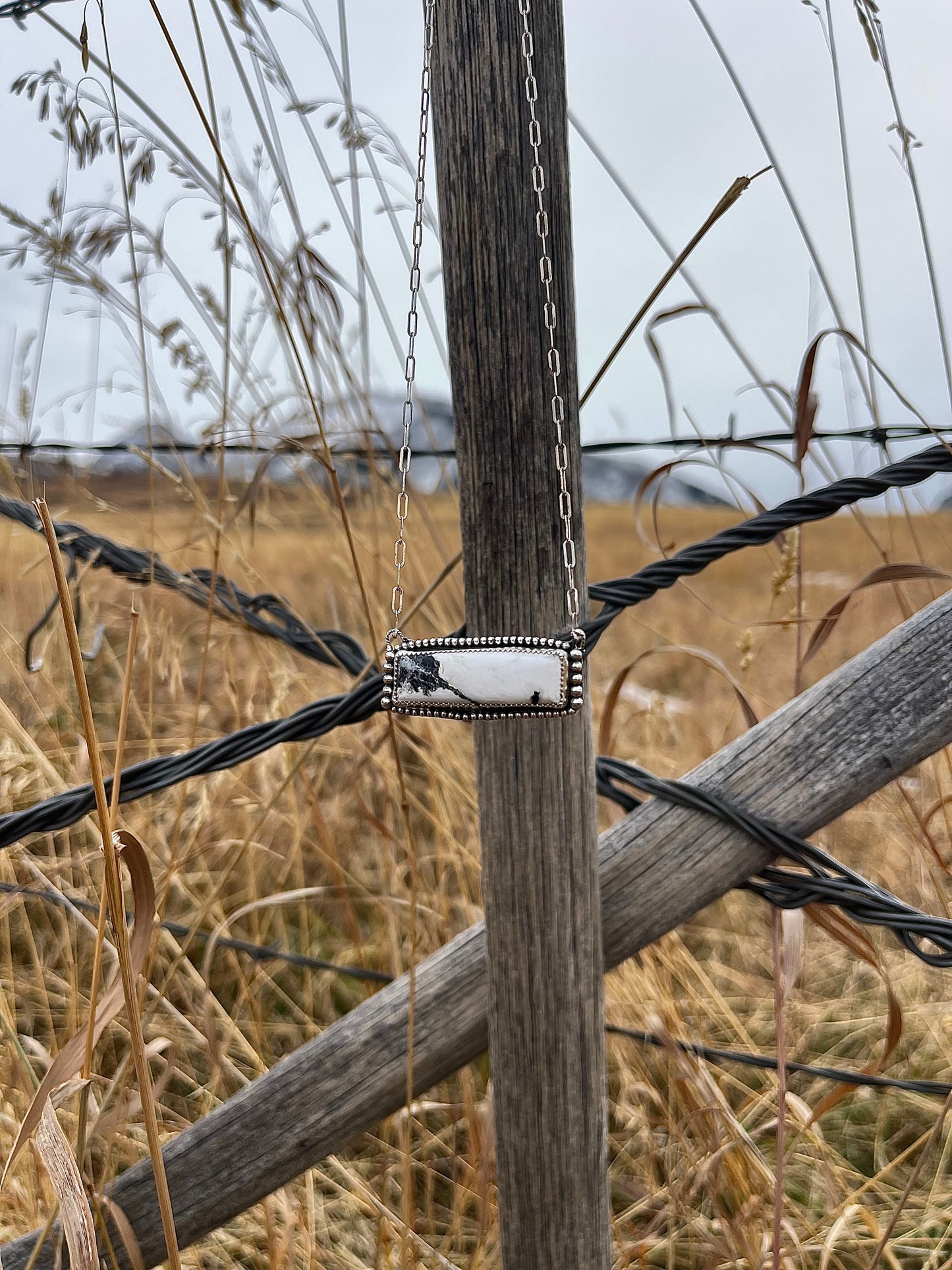 White Buffalo Bar Necklace