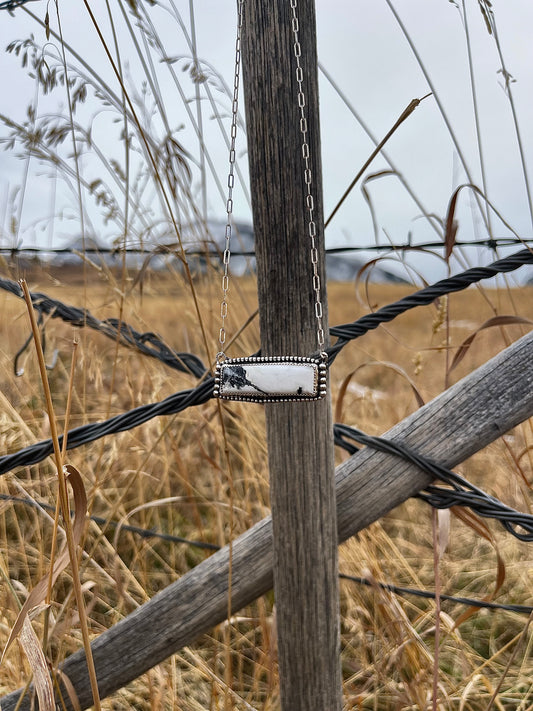 White Buffalo Bar Necklace