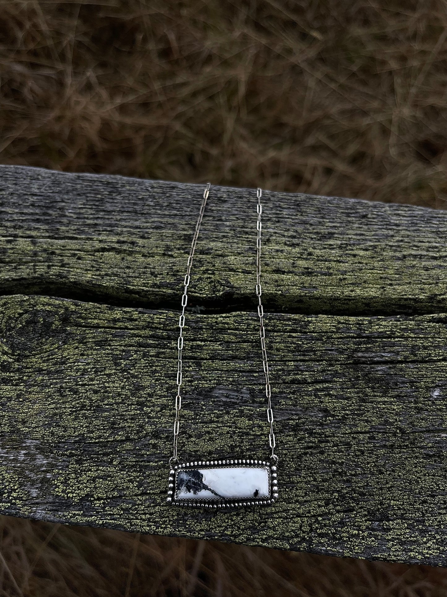 White Buffalo Bar Necklace