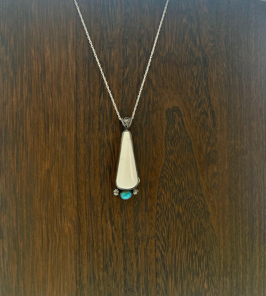 White Buffalo + Kingman Turquoise Necklace
