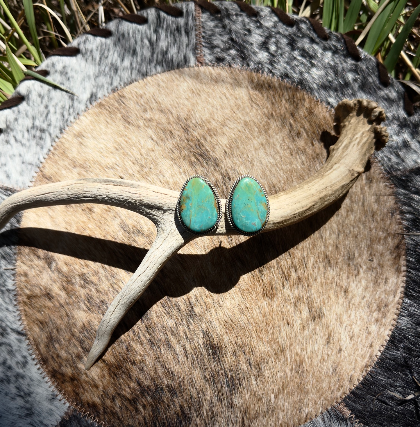 Statement Royston Turquoise Earrings