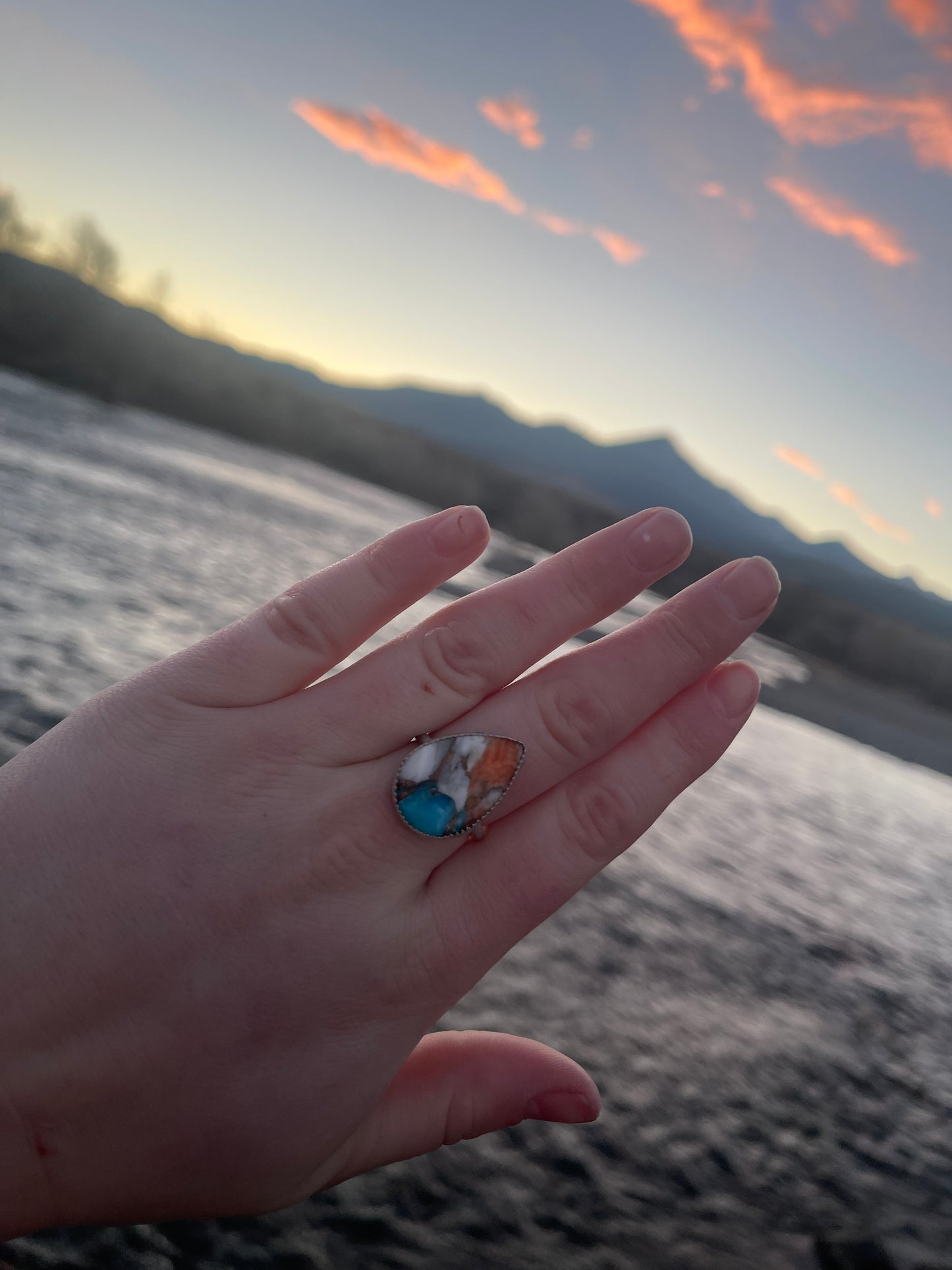 Turquoise + Spiny Oyster Ring