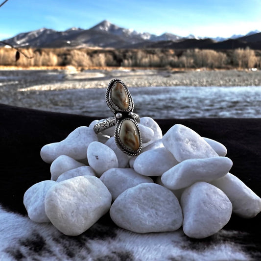 Double Elk Ivory Ring